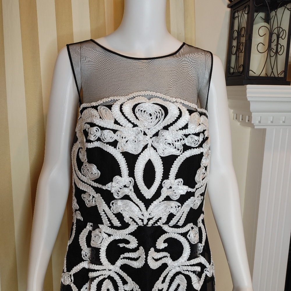 JULIA JORDAN EMBROIDERED ILLUSION COCKTAIL DRESS 12 - Picture 3 of 9